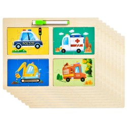 TABLERO DE MADERA 2 EN 1 (PIZARRA Y 4 ROMPECABEZAS)