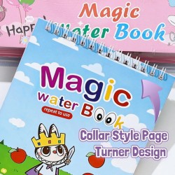 LIBRO MÁGICO DE AGUA CON STICKERS, 6 MODELOS