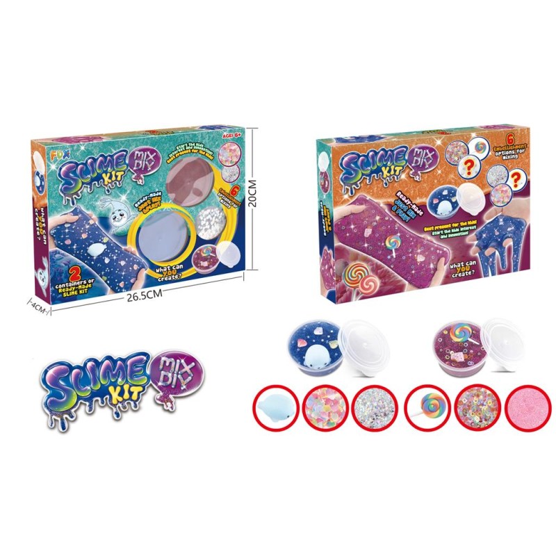 SLIME EN CAJA DOS COLORES CON ACCESORIOS